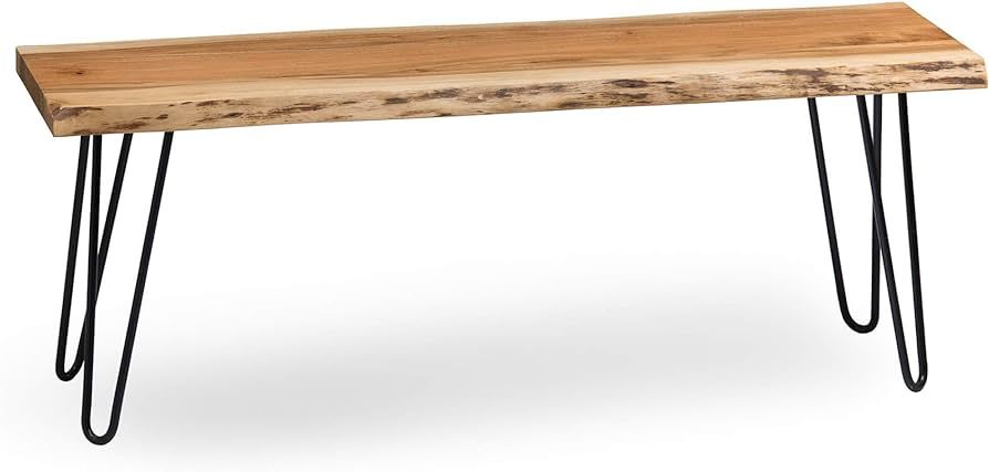 Alaterre Furniture Hairpin Natural Live Edge Wood with Metal 48" Bench, 48 Inch | Amazon (US)