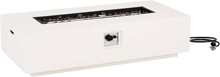 Christopher Knight Home Aidan Lightweight Concrete Outdoor Propane Fire Pit Table, 50,000 BTU Rec... | Amazon (US)