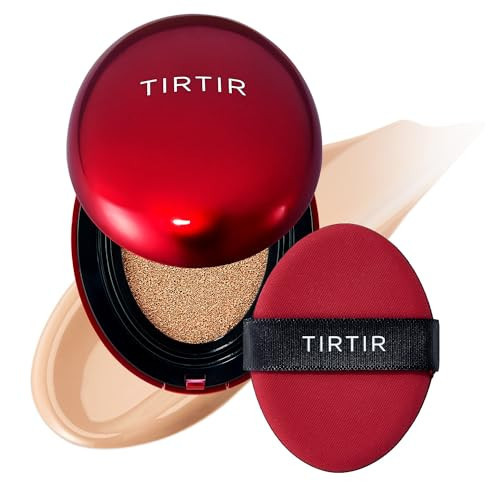 TIRTIR Mask Fit Red Cushion Foundation | Full coverage, Weightless, Skin fit, Satin Glow Finish, Korean Makeup, beauty, Tattoo cover up, Buildable (#24N Latte, 0.63 Fl Oz) | Amazon (US)
