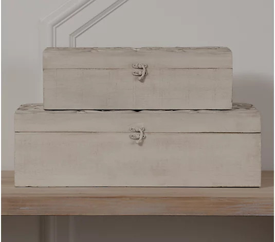 Home Reflections Set of 2 Large and Small Decor Boxes | QVC