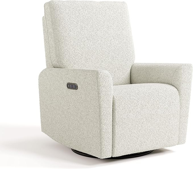 Storkcraft Santorini Deluxe Power Recliner Swivel Glider (Ivory Boucle) – Premium Electronic Po... | Amazon (US)