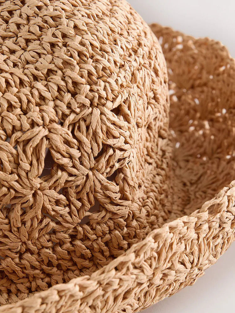 Buy Natural Scallop Brim Paper Bucket Hat from Next Ireland | Next EU