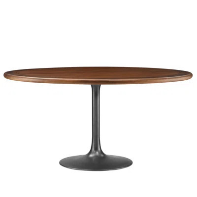 Lippa Round Pedestal Solid Wood And Metal Dining Table | Wayfair North America