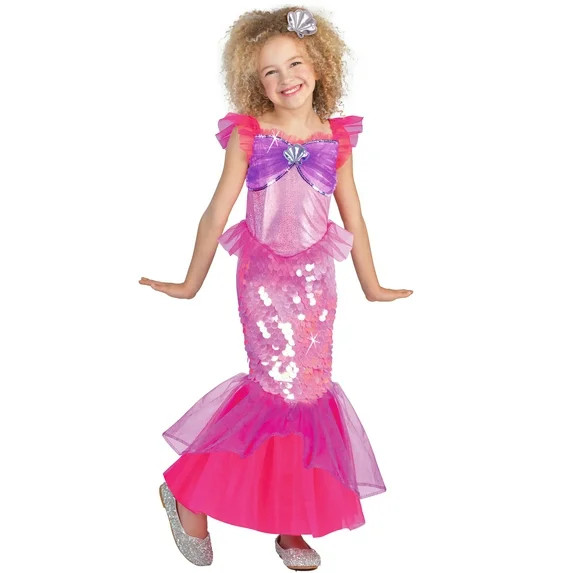 Mystical Sea Mermaid Halloween Costume for Children, Girls' Size L (10/12), by Way to Celebrate | Walmart (US)