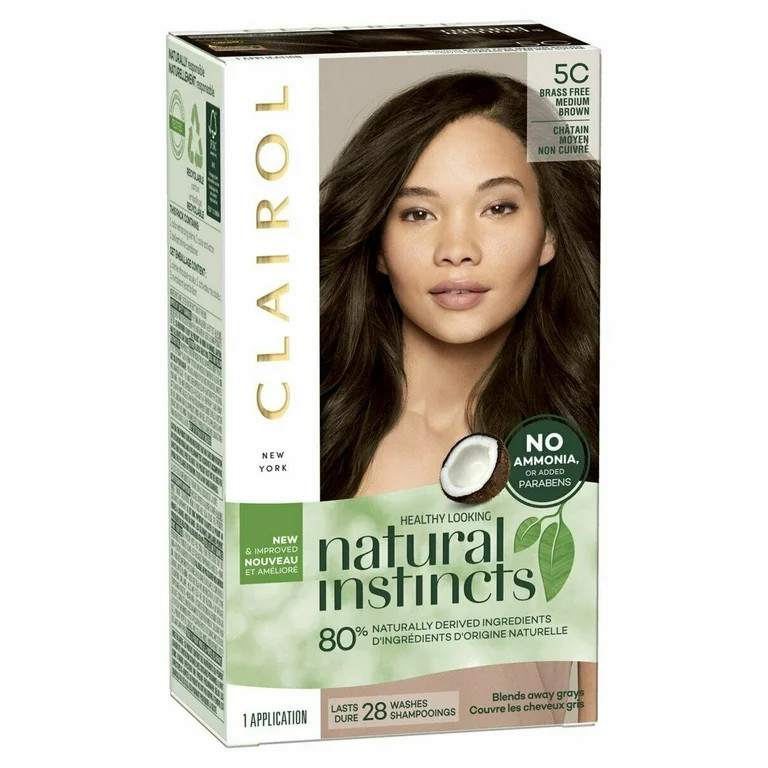 Clairol Natural Instincts Shine Ammonia Brass Free, 5C Medium Brown, 1ct | Walmart (US)