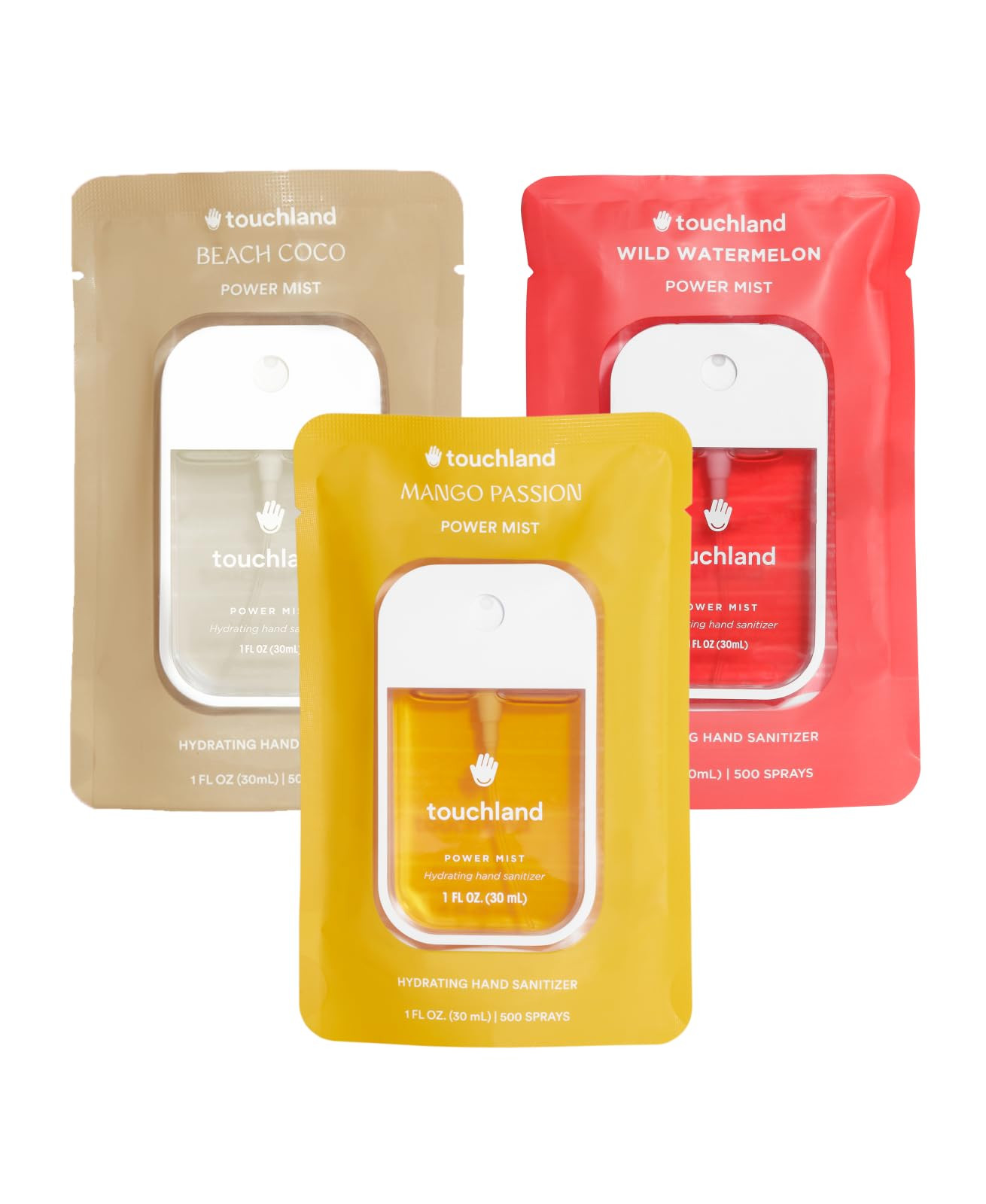 Touchland Power Mist Hydrating Hand Sanitizer Spray, TROPICAL Trio Set (Mango Passion, Beach Coco... | Amazon (US)