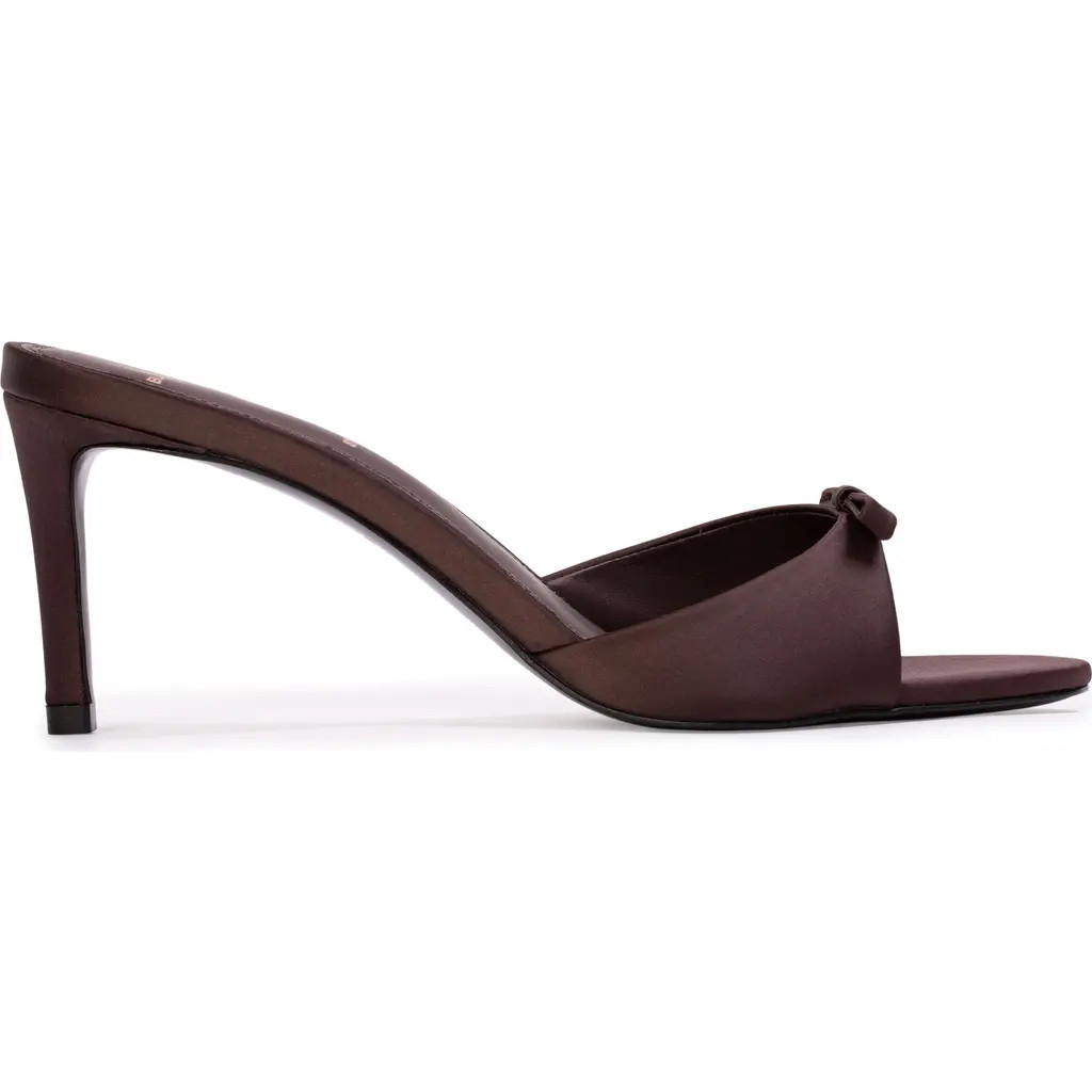 BLACK SUEDE STUDIO Albie 65 Mule in Cacao Satin at Nordstrom, Size 37 | Nordstrom