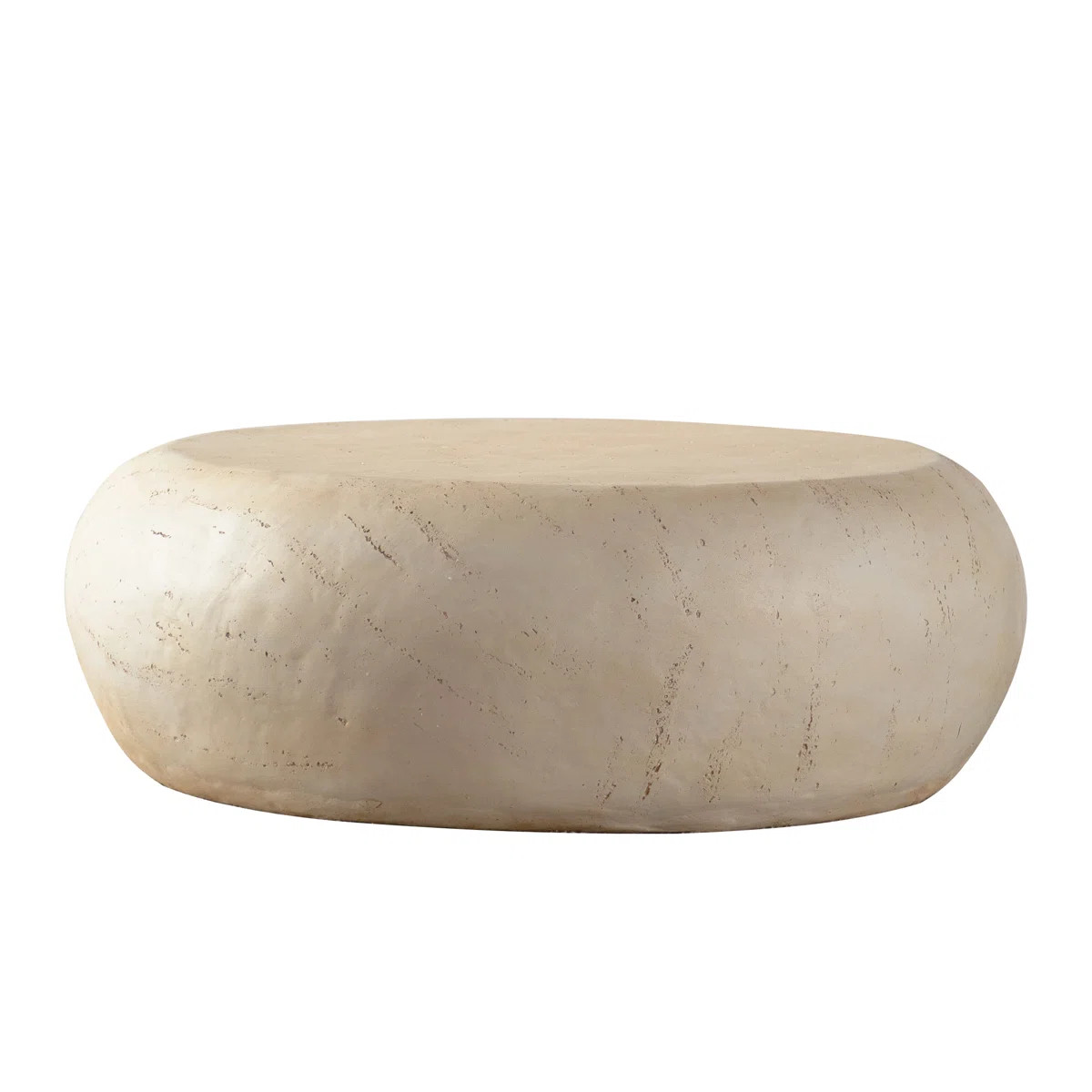Mid-Century Round Centre Coffee Table Vintage Faux Stone Sofa Pre-Modern Coffee Tables Beige Coff... | Wayfair North America
