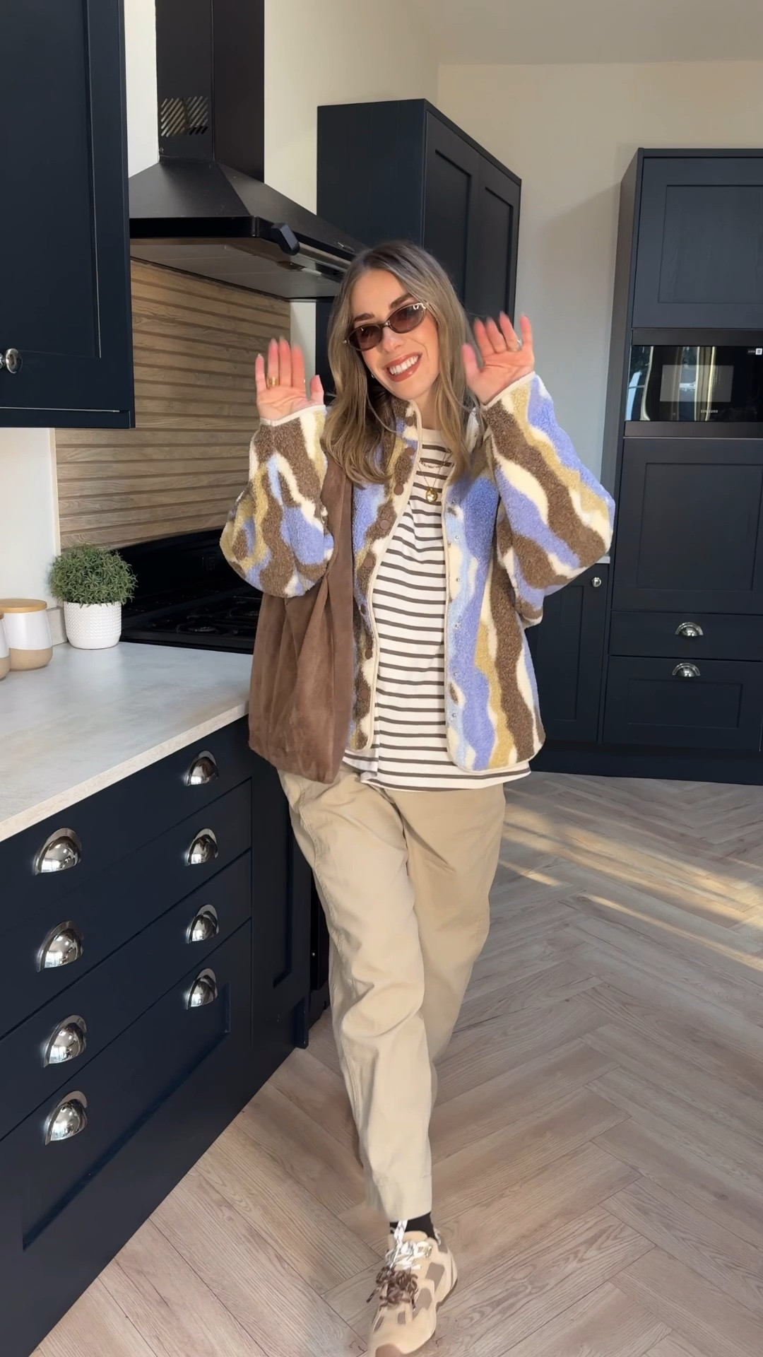 Comfy casual bump friendly outfit 💜💙🤎

#LTKmaternity #LTKuk #LTKspring