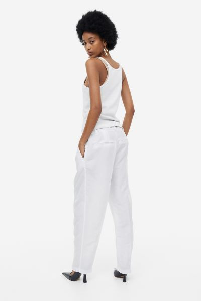 Tapered Linen-blend Pants | H&M (US + CA)