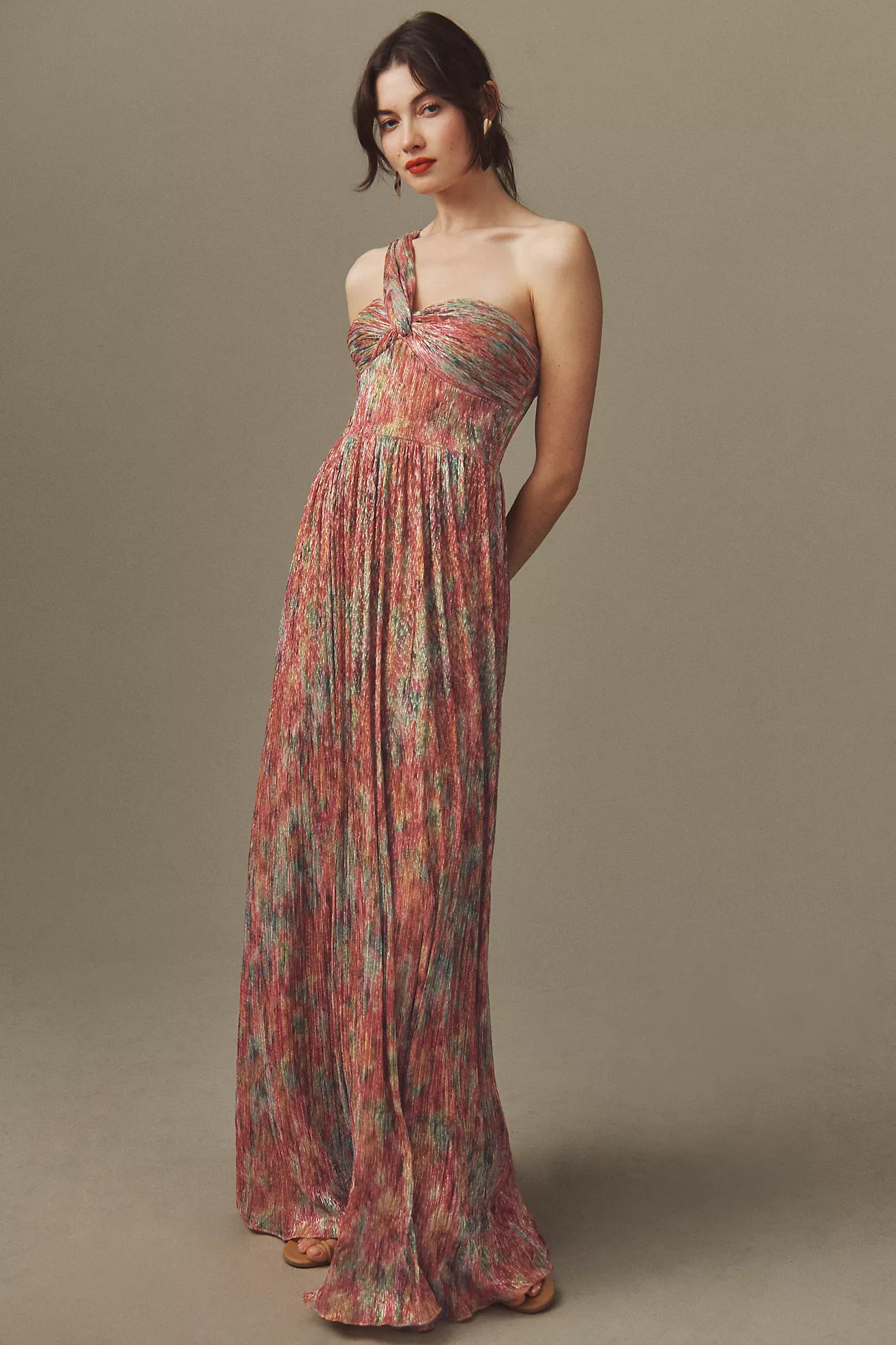 Dress The Population Idalia One-Shoulder Floral Maxi Dress | Anthropologie (US)
