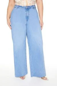 Plus Size High-Rise Wide-Leg Jeans | Forever 21