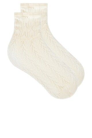 SWEDISH STOCKINGS SOCKEN ERICA in Elfenbein - Ivory. Size all. | FWRD 