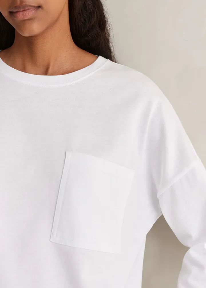 Pocket Detail Boxy Long Sleeve Top | ME+EM US