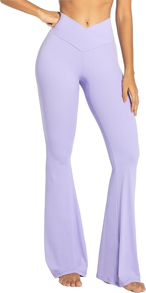 Sunzel Flare Leggings, Crossover Yoga Pants with Tummy Control, High-Waisted and Wide Leg | Amazon (US)