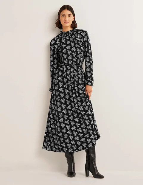 Ruffle Neck Jersey Midi Dress | Boden (US)