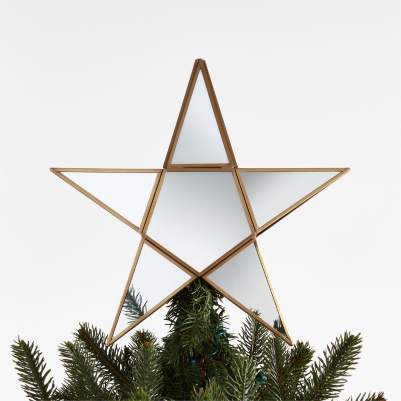 Handmade Mirrored Glass Star Christmas Tree Topper | Crate & Barrel | Crate & Barrel