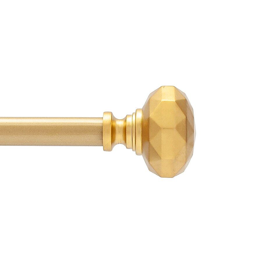 Kenney Burnished Brass Steel Single Curtain Rod with Finials | Lowe's