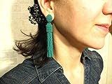 Beaded Dark Green Tassel Earrings, Dark Green Earrings, Tassel Dark Green, Green Tassel, Length 2.5- | Amazon (US)