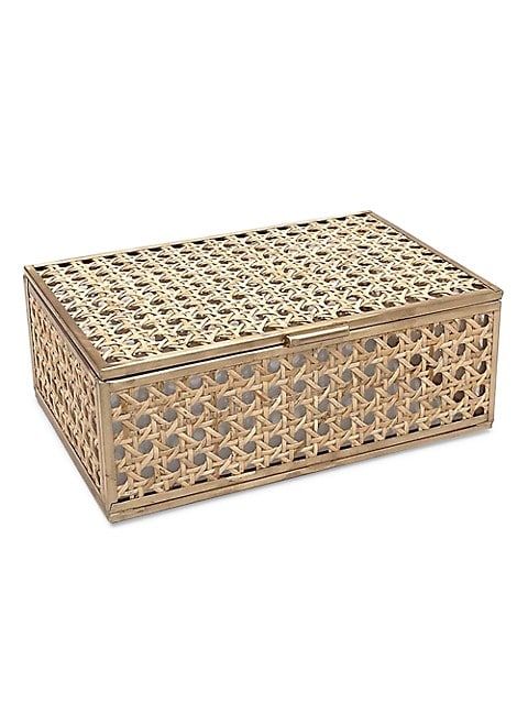 Large Natural Cane Wicker Jewelry Decor Box | Saks Fifth Avenue