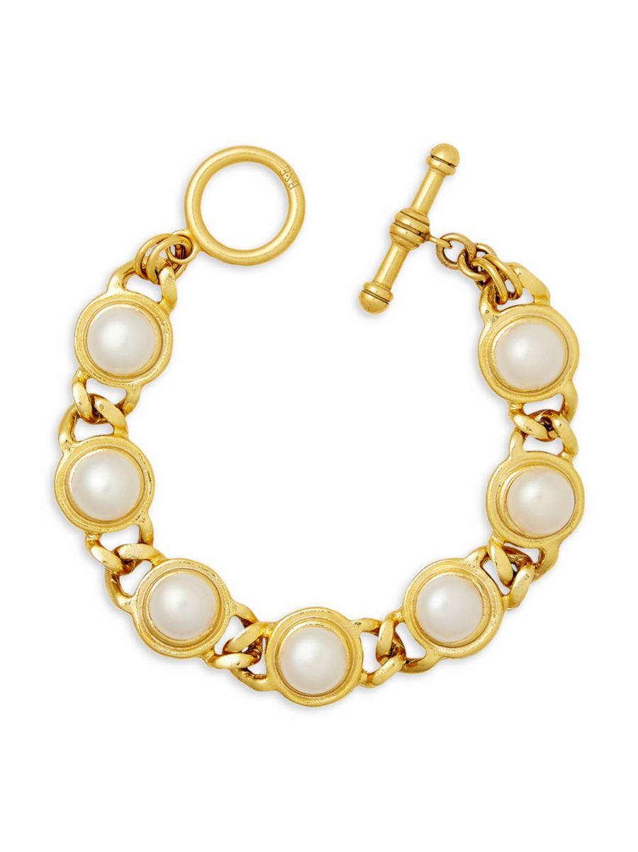 Brinker & Eliza Estate 24K Goldplated Freshwater Pearl Chain Bracelet | Saks Fifth Avenue