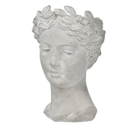 PUKNLY Cement Greek Style Head Planter for Indoor and Outdoor Use, No Holes, Heavy-Duty Flower Pot, Modern Decorative Plant Holder for the Living Room, Patio, or Garden Decor | Walmart (US)