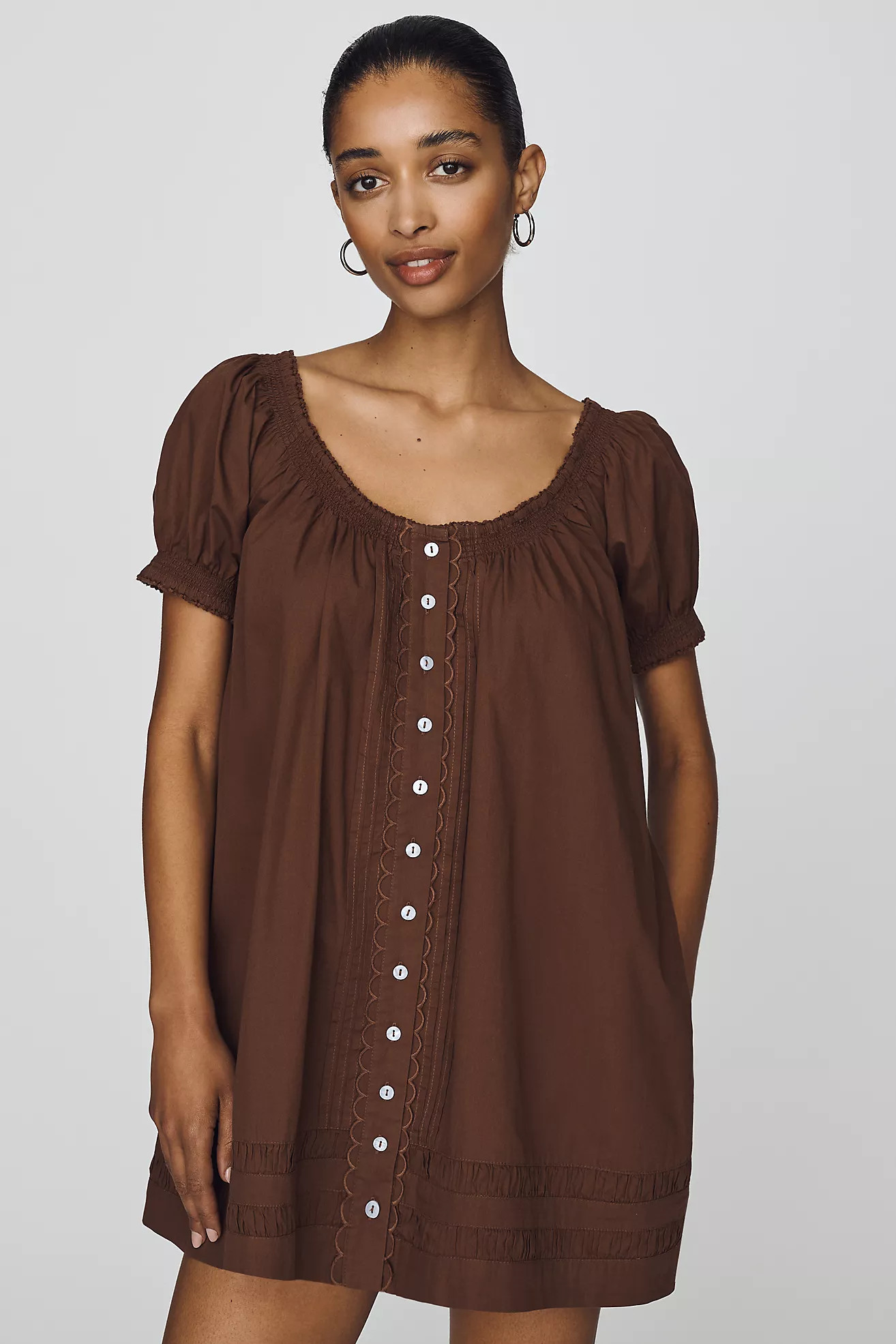 Damson Madder Jayne Cotton Mini Dress | Anthropologie (US)