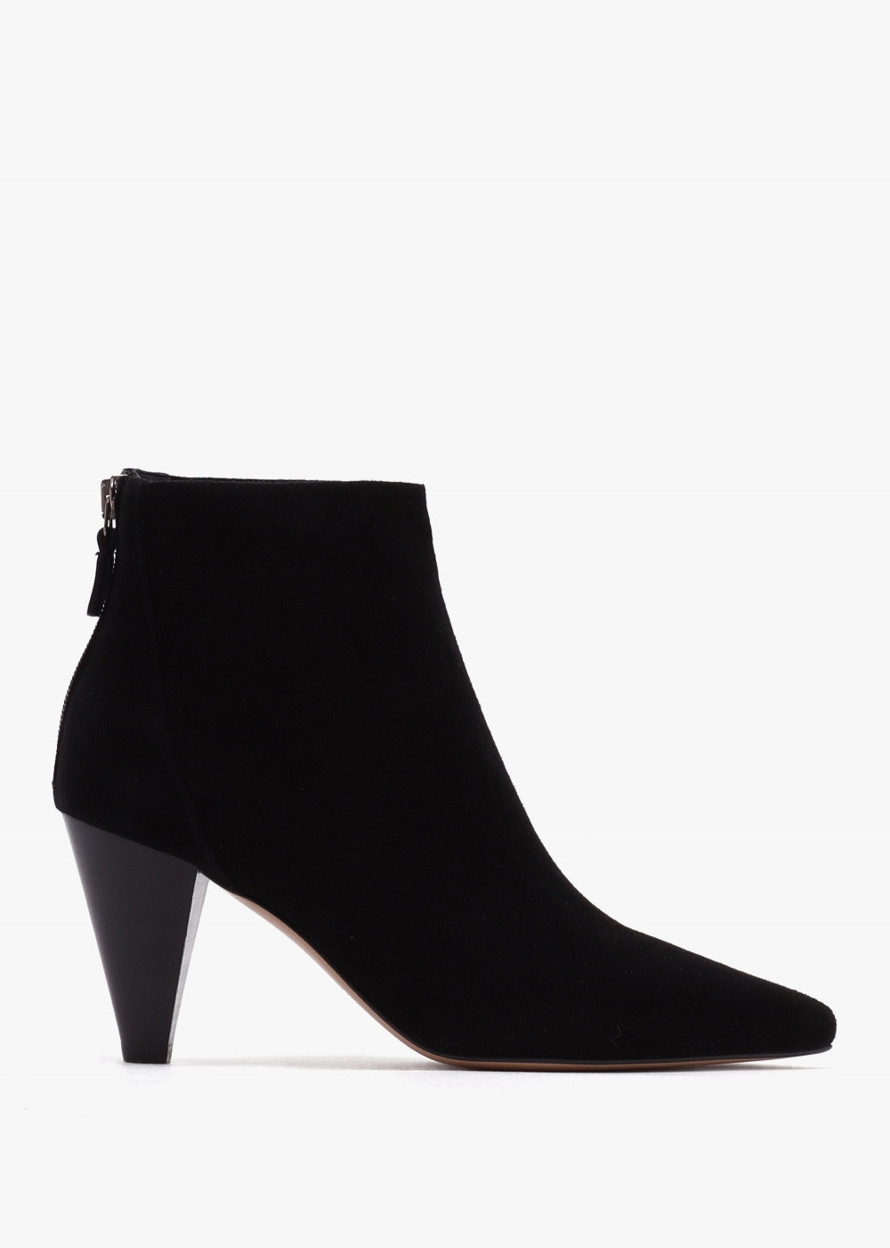 Serin Black Suede Zip Back Heeled Ankle Boots | Daniel Footwear (UK)