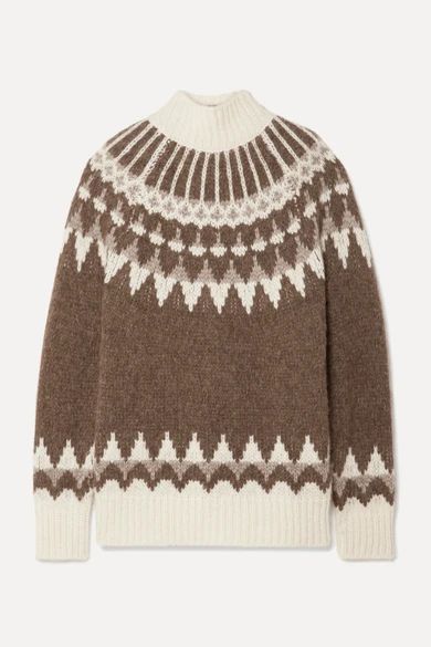 Oversized Fair Isle alpaca-blend turtleneck sweater | NET-A-PORTER (US)