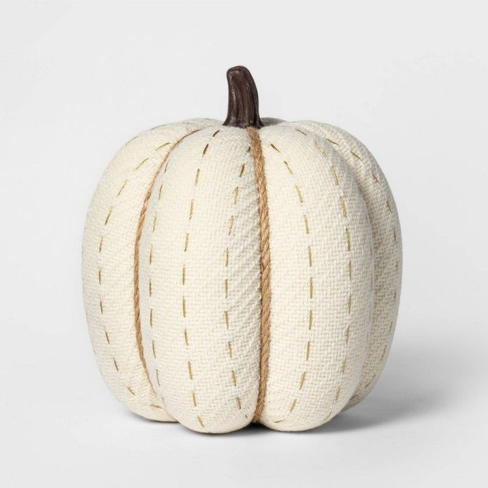 Knit White Pumpkin Halloween Decoration Large - Spritz™ | Target
