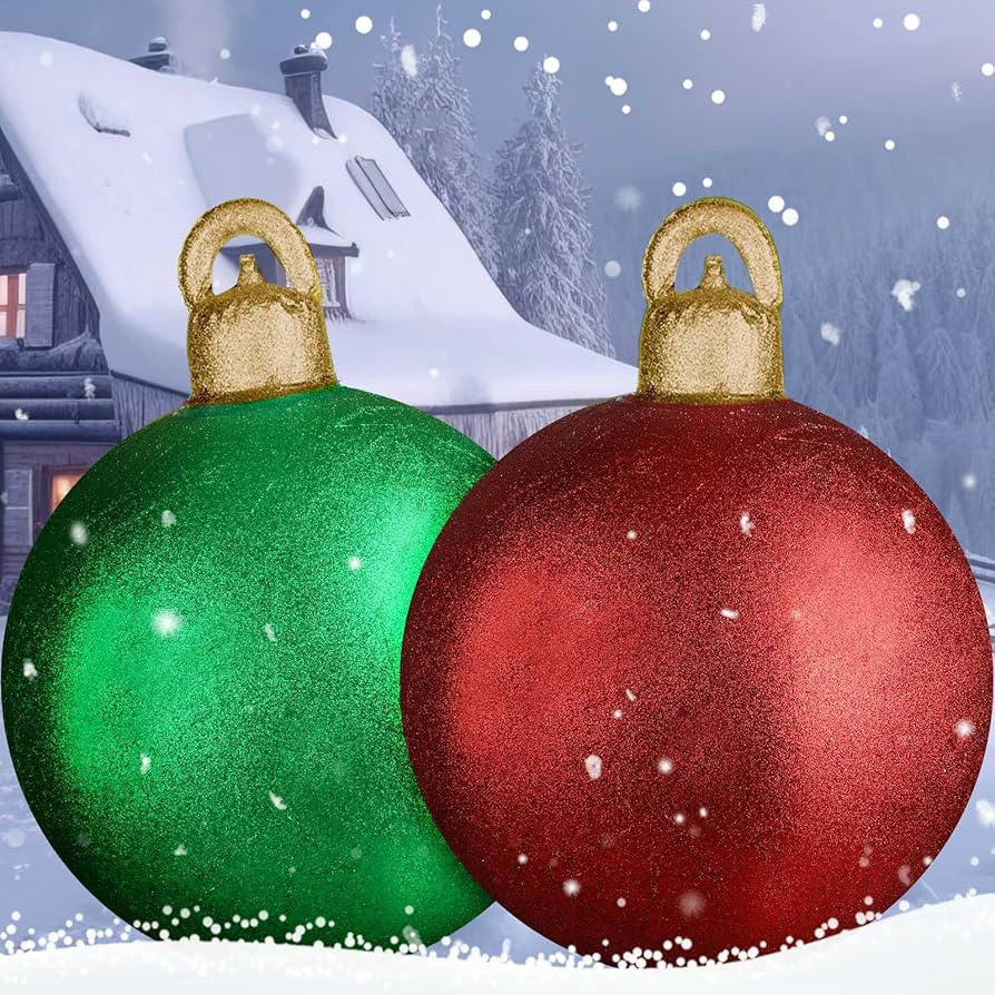 17.7/23.62 Inch Giant Inflatable Christmas Ball - Large Xmas Inflatable Ornaments, Perfect for Ch... | Amazon (US)