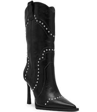 Steve Madden Kylar Leather Studded Western Boots | Dillard's | Dillard's