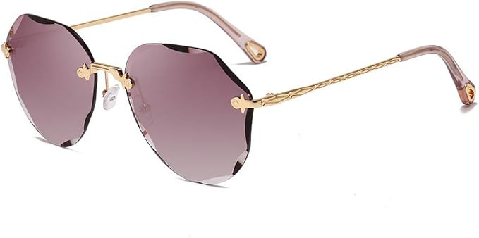 AEVOGUE Sunglasses For Women Oversized Rimless Diamond Cutting Lens Sun Glasses AE0534 | Amazon (US)