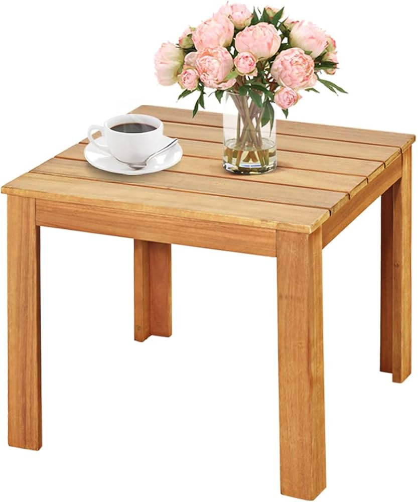 Giantex Outdoor Side Table, Acacia Wood Adirondack Table W/Oil Finished, 220lbs Weight Capacity, ... | Amazon (US)