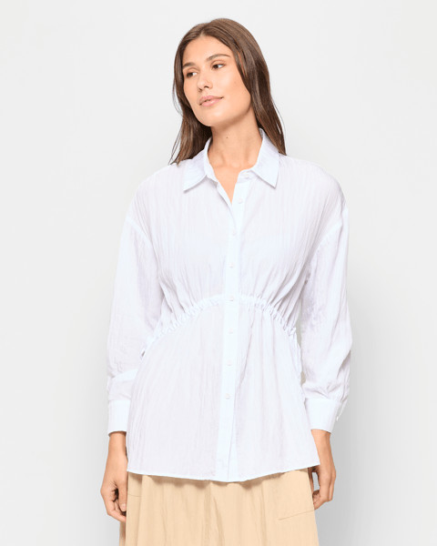 Long Sleeve Textured Shirt - White | Target AU