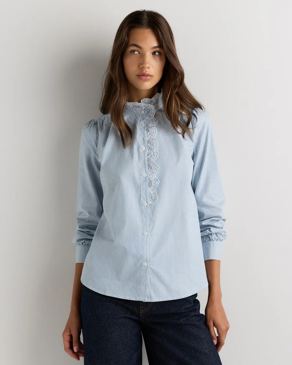 100% Organic Cotton Lace Ruffle Blouse | Quince