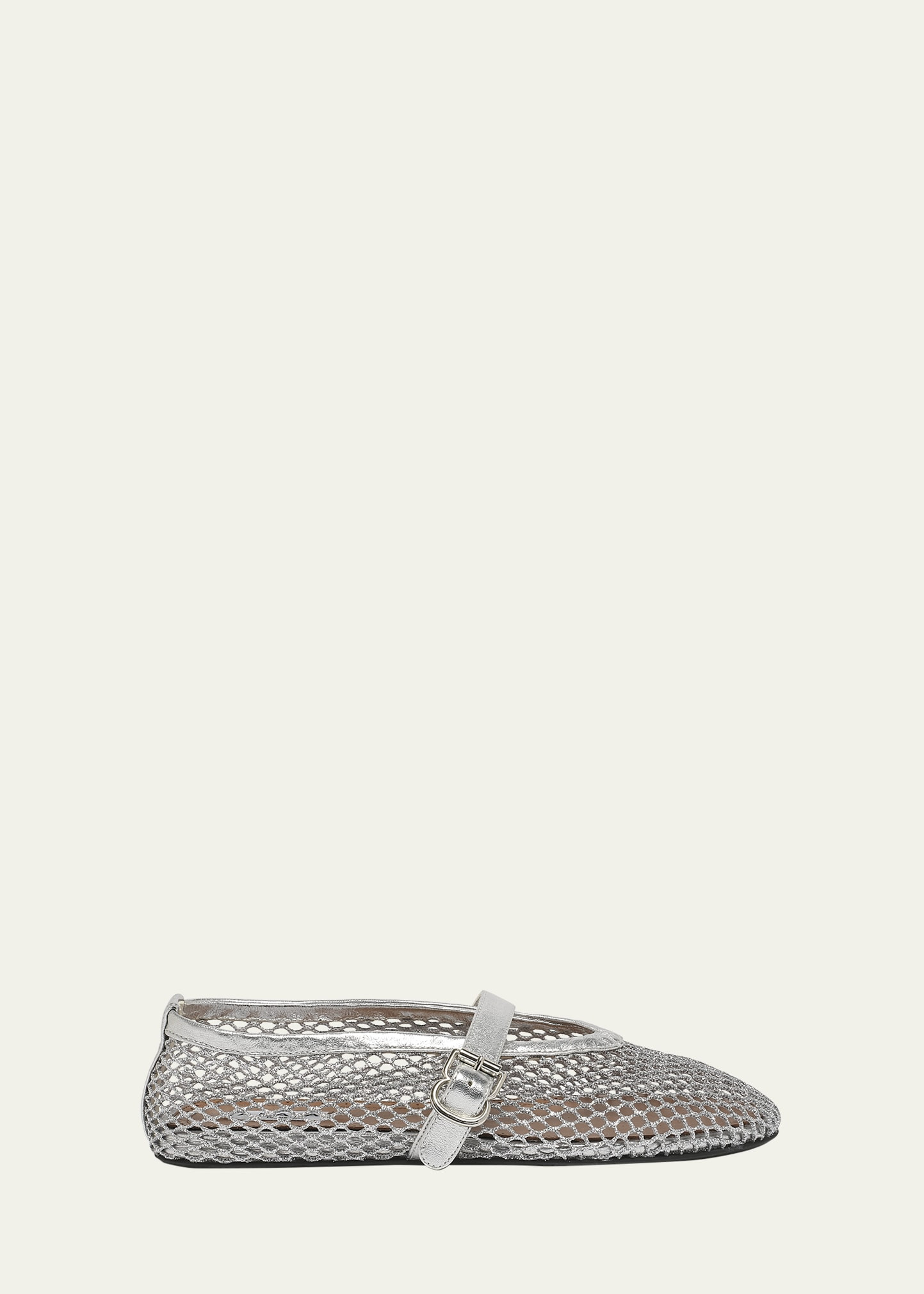 ALAIA Metallic Net Mary Jane Ballerina Flats | Bergdorf Goodman
