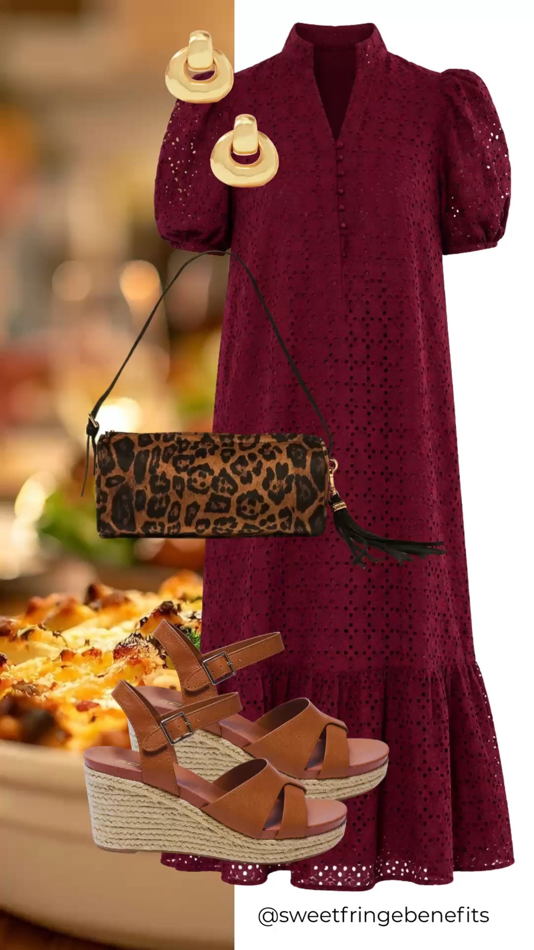 This burgundy eyelet dress is a beautiful choice for fall dinners, weddings, and holiday gatherings. The rich color, feminine details, and flattering silhouette make it a piece you'll reach for all season long.

💡 LTK MADE EASY
❤️ Heart = Support my posts!
🔖 Save = Get sale & restock alerts
📋 Lists = Keep favorites organized
📲 Share = Send lists and products to a friend. Hello, Christmas List!
💬 Comment = Ask me anything about what I'm wearing.:-)

#LTKootd #LTKOver40 #LTKgrwm