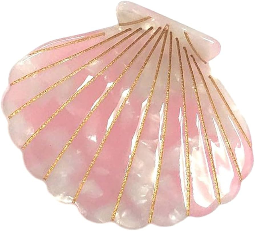 Shell Claw Clip,Acetate Hair Clips,Small Hair Clips for Women,Pink | Amazon (US)