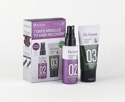Dr. Groot Professional Bonding System Travel Set - Damaged Hair Repair, Strengthens & Hydrates All Hair Types, Featuring Keratin, Conditioner, and Glass Hair Effect, TSA Approved | Amazon (US)