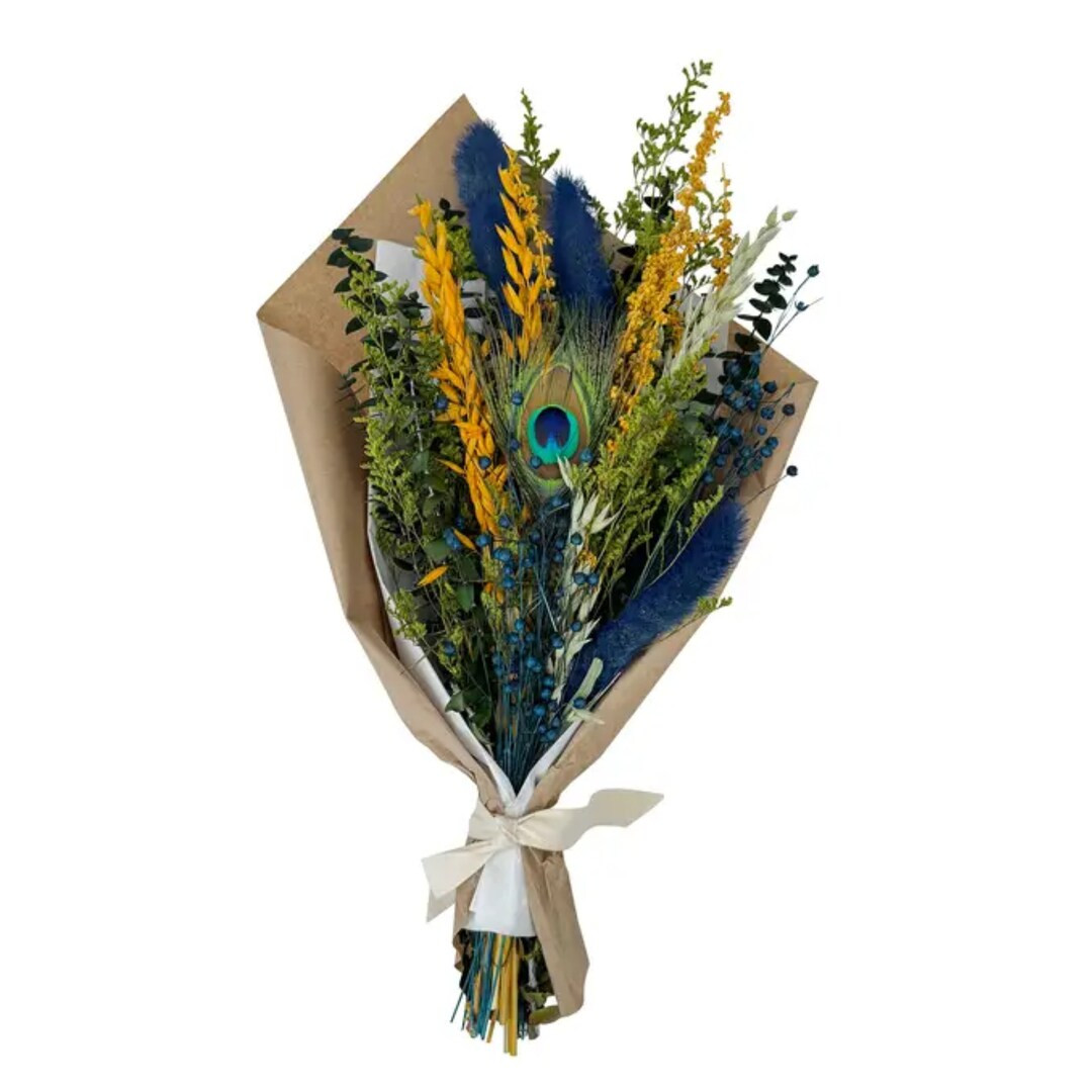 ANDALUCA Peacock Plume Floral Bouquet - Etsy | Etsy (US)