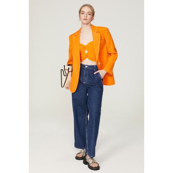 Sandro Harper Blazer Orange | Rent the Runway
