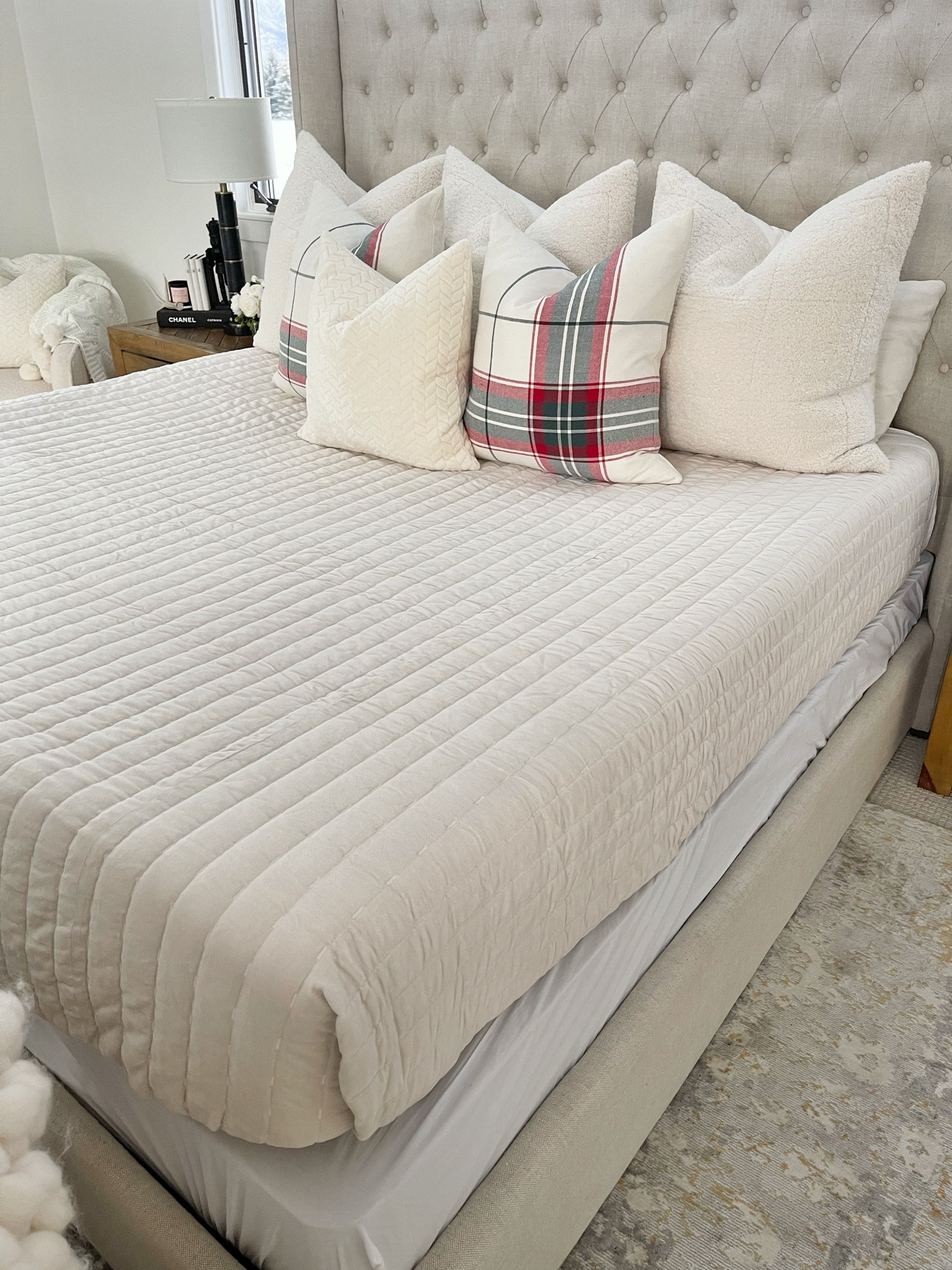 H O M E \ swap out your quilt for a velvet beauty and cozy pillows this winter! I have a cream quilt and plaid pillows from Target along with teddy euro shams🙌🏻

Bedroom decor
Bedding
Home
Holiday Christmas 
Amazon 

#LTKSeasonal #LTKhome