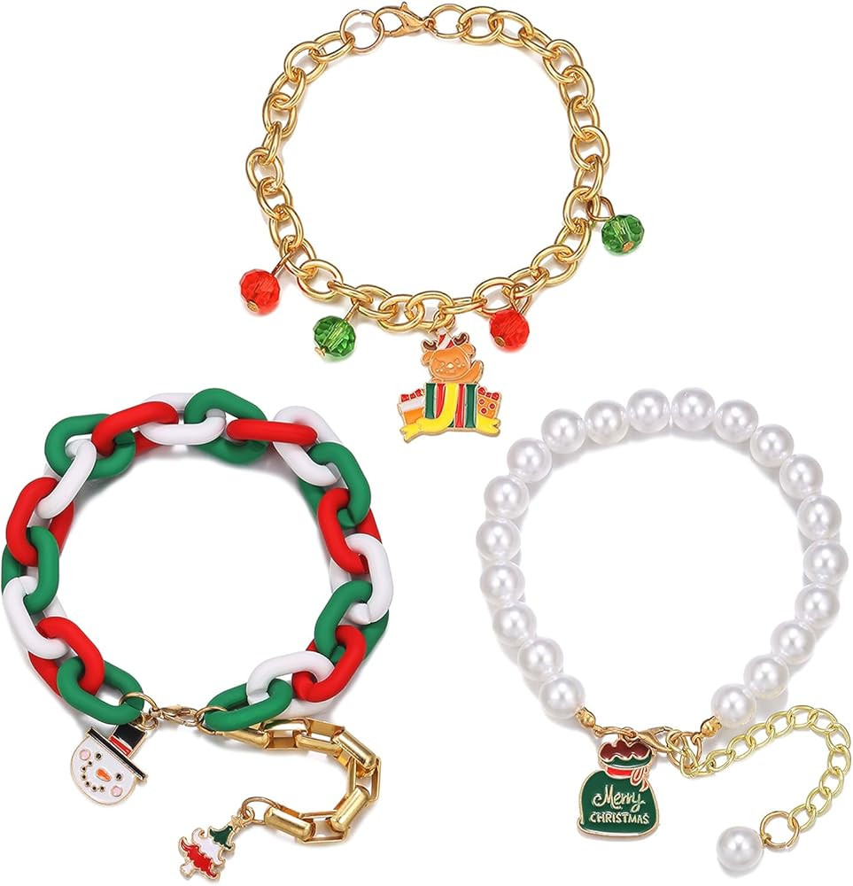 3-Piece Halloween Link Bracelets for Women: Adjustable Cartoon Pumpkin & Ghost Charm Bracelet Set | Amazon (US)