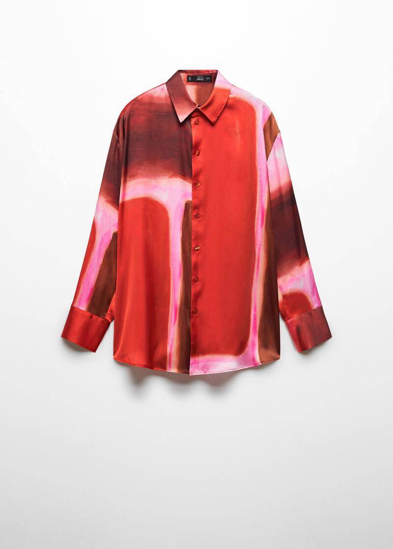 Satin tie-dye shirt -  Women | Mango USA | MANGO (US)