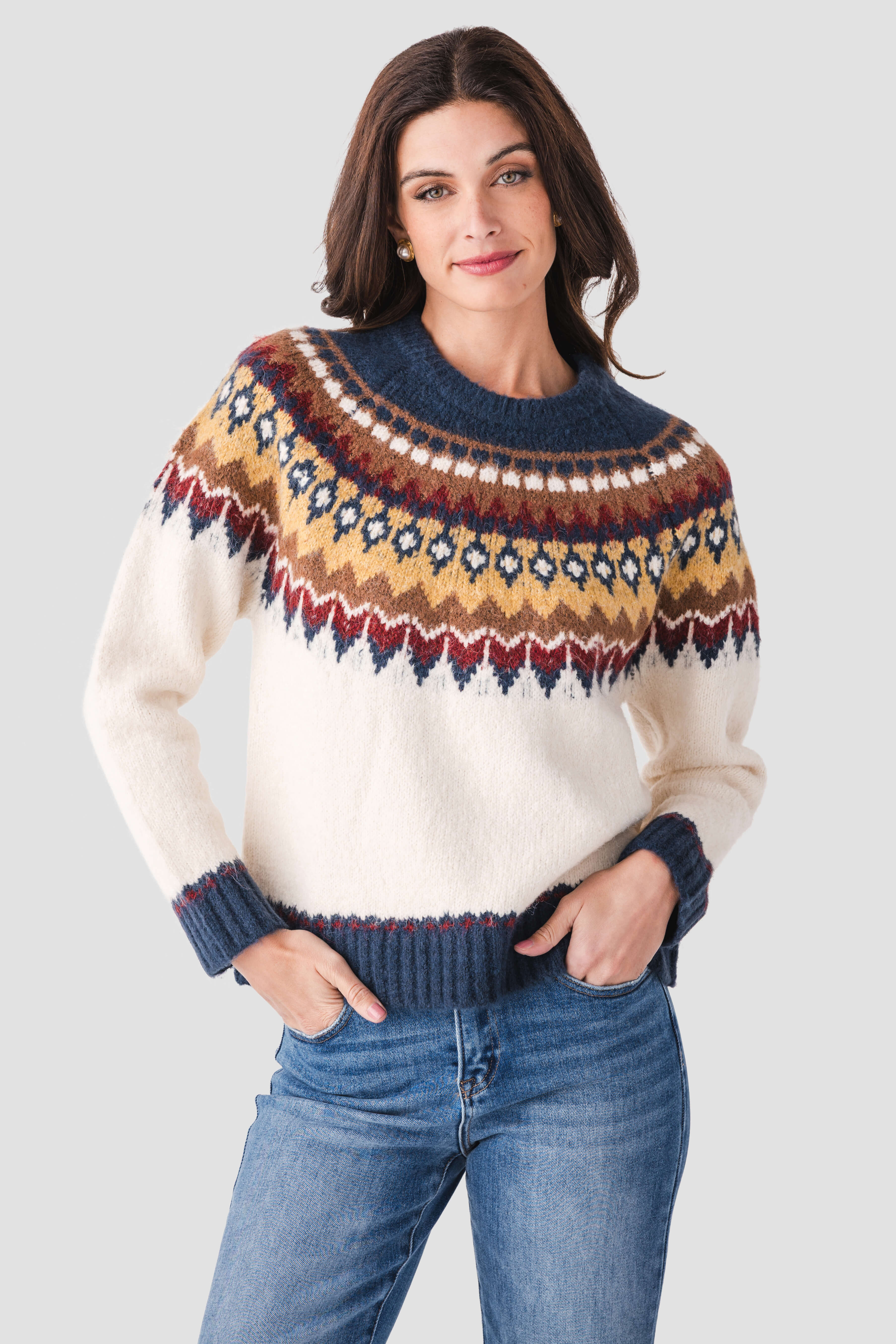 Raisonnel Crewneck Fairisle Sweater | Social Threads