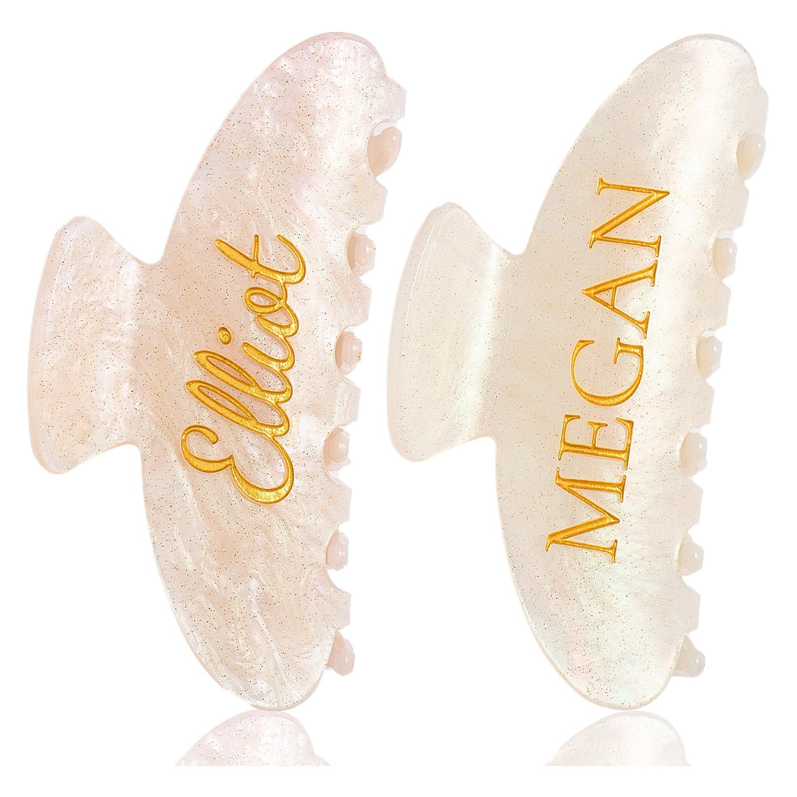 Ship the Next Day, Personalized Hair Clips Engraved with Gold Name, Custom Alphabet Claw Clips fo... | Amazon (US)