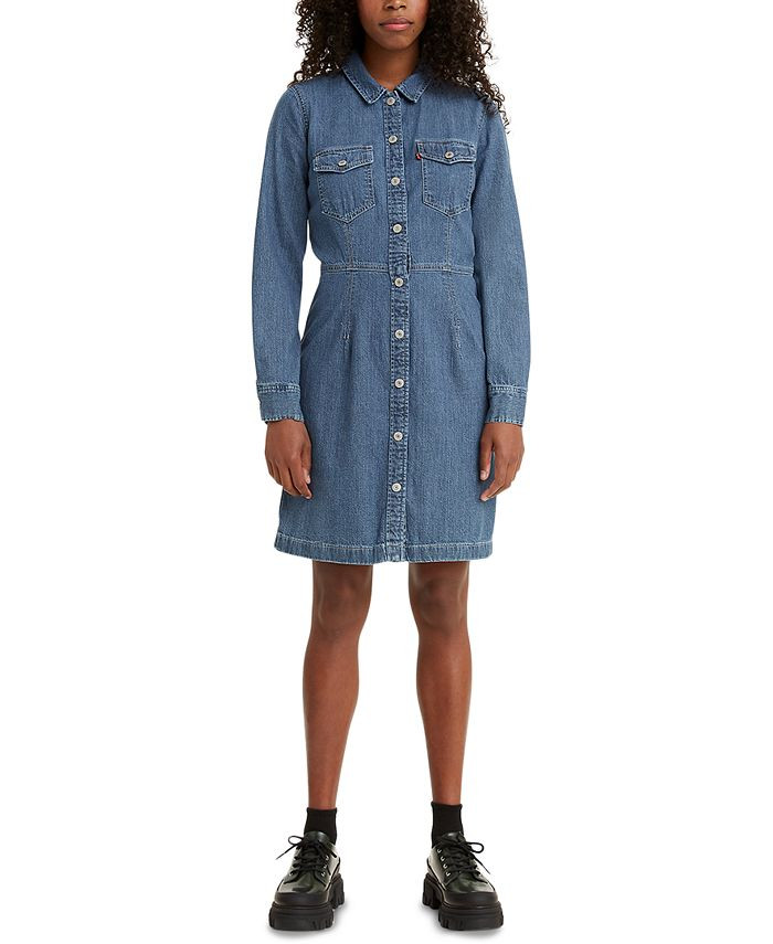 Levi's Ellie Denim Button-Front Dress & Reviews - Dresses - Women - Macy's | Macys (US)