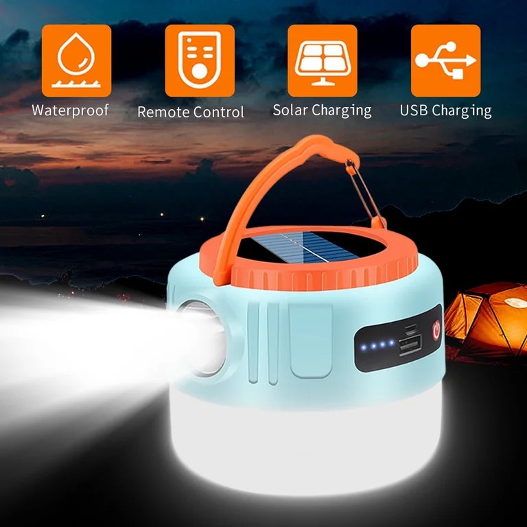 eYotto Solar LED Camping Light, Hiking LED Light with Flashlight, USB Rechargeable Outdoor Campin... | Walmart (US)