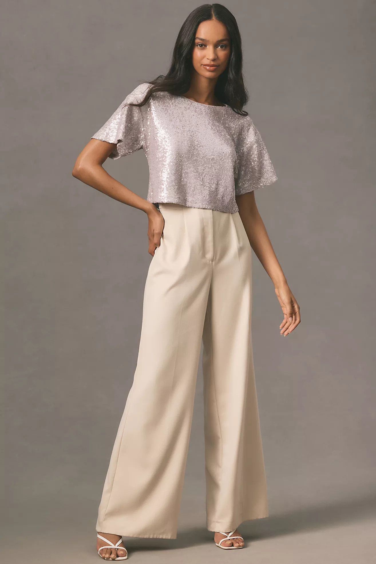 By Anthropologie Sequin Cropped Tee | Anthropologie (US)